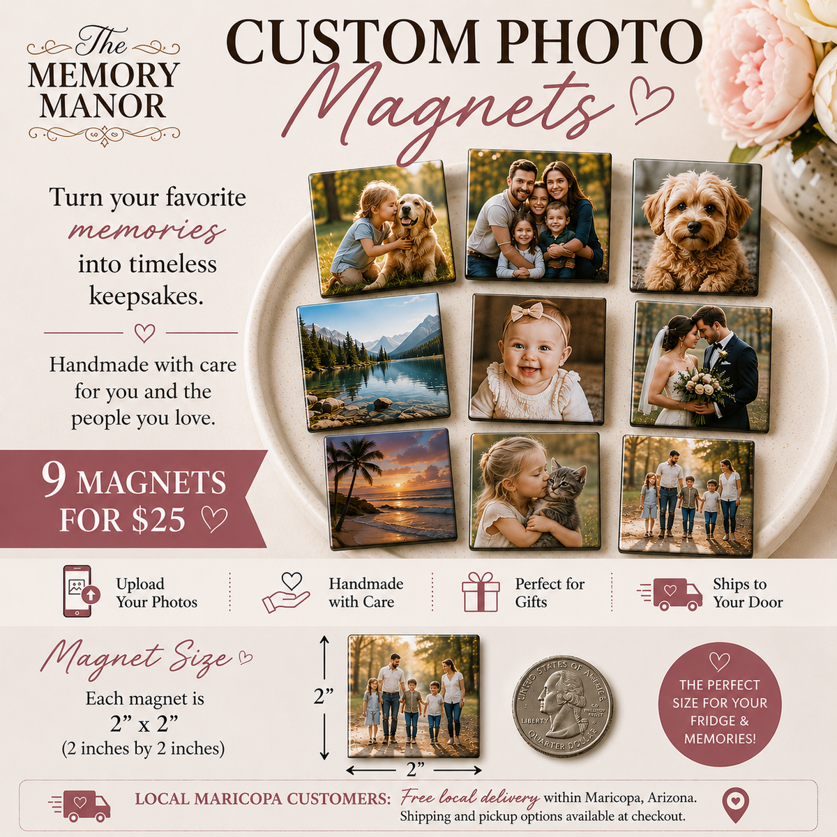 The Memory Manor Custom Photo Magnets